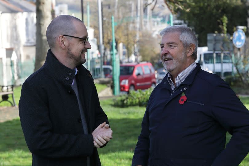 Colin Breed (right) with Colin Martin (left) in Saltash before the 2019 General Election