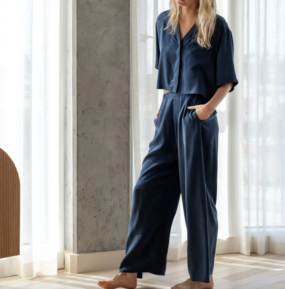 Washable Silk Pants Pajama Set