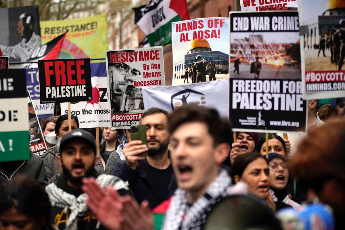 Protesters in central London (AP)