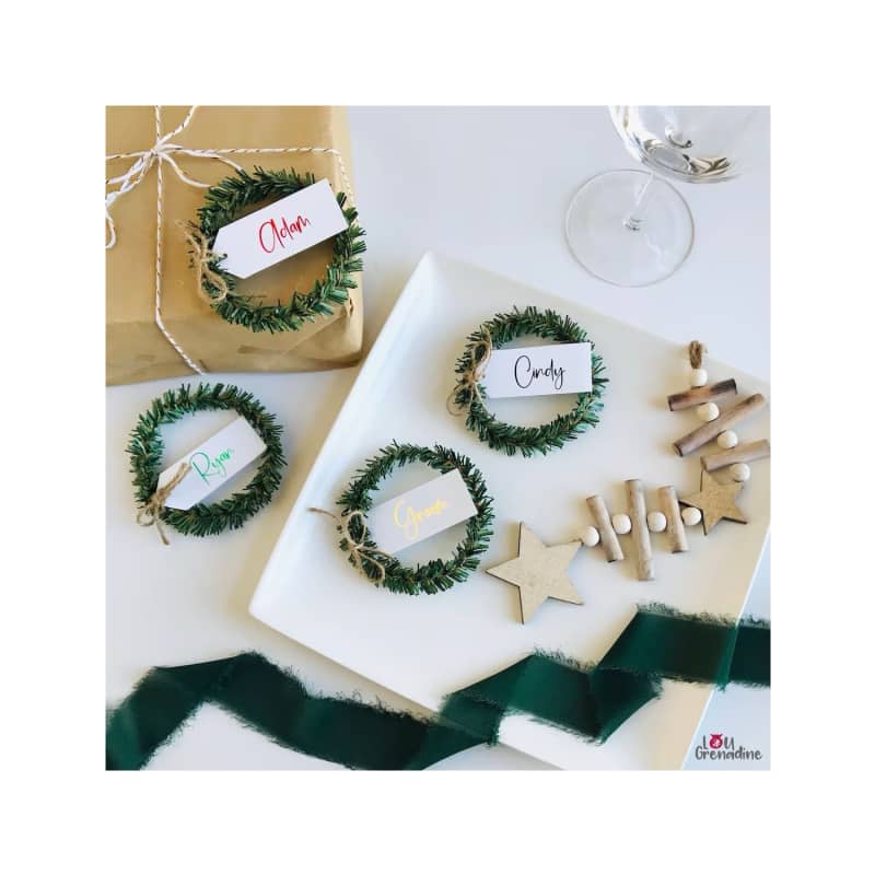 Mini Wreath Place Cards