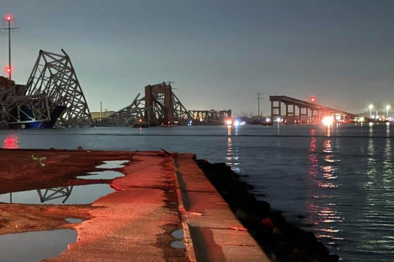 A cargo ship struck the Francis Scott Key Bridge in Baltimore shortly before 1:30 a.m., causing it to collapse into the river below. Photo courtesy Harford County MD Fire & EMS/Facebook