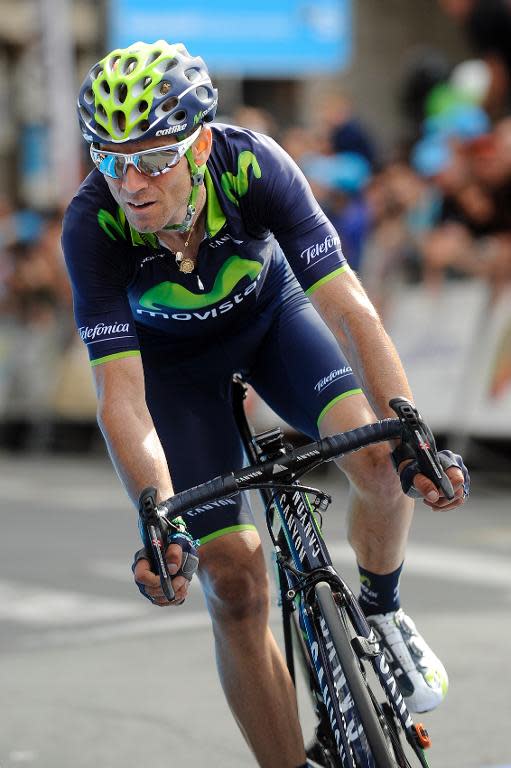 Spain's Alejandro Valverde of Team Movistar, pictured during the Tour of the Basque Country, a 153,4 km race around Ordizia, northern Spain, on April 7, 2014