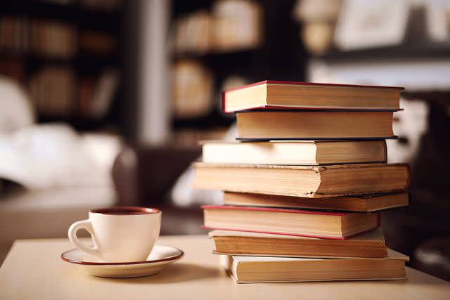 <p>Getty</p> A stock image of a stack of books