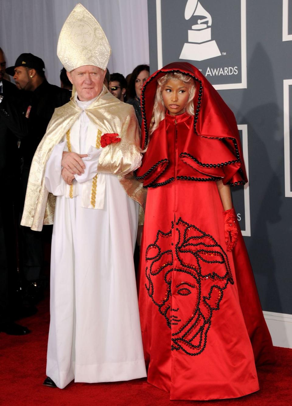 Nicki Minaj accessorising with a... Pope