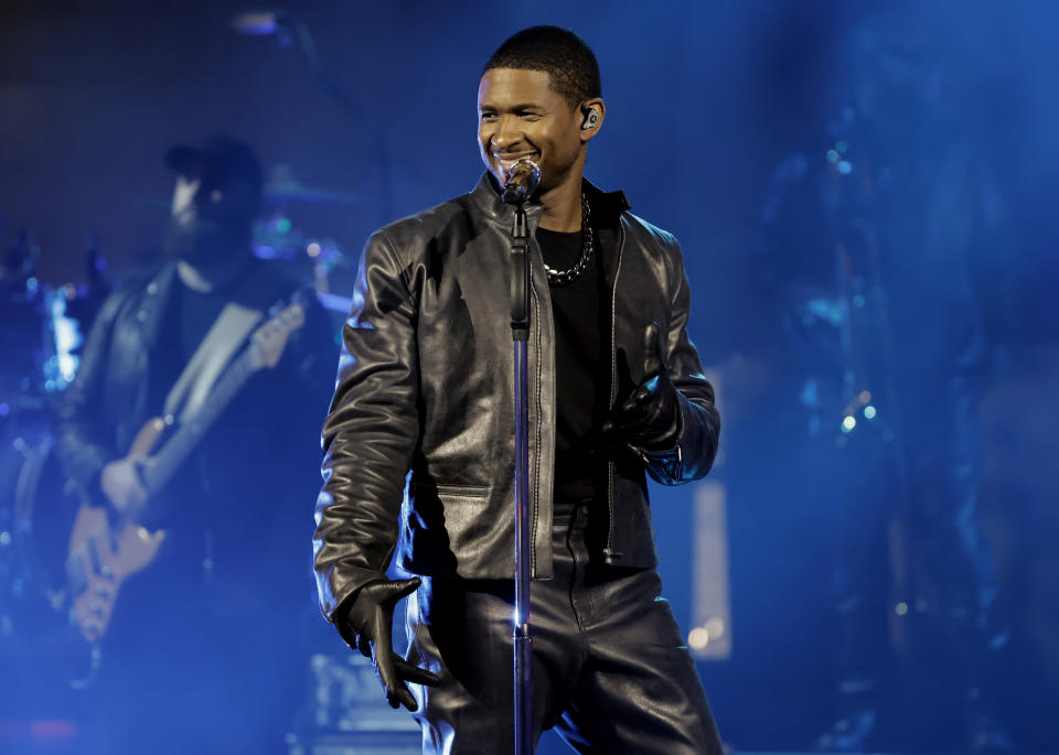 Usher performing