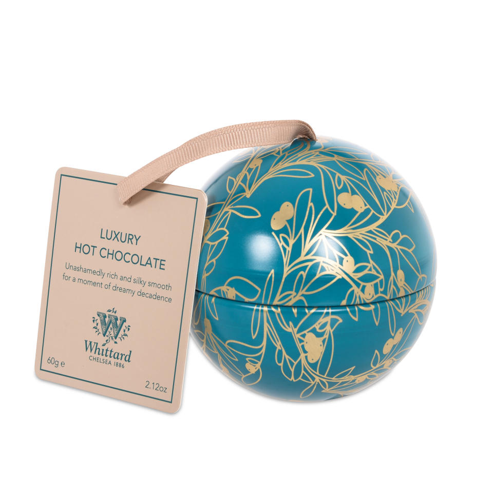 <p><a rel="nofollow noopener" href="https://www.whittard.co.uk/gifts/shop_by_gift_type/all-gifts/christmas_hot_choc_bauble.htm?productid=21090&gclid=CM33-Mjd7tACFU-T7QodK-ENyA" target="_blank" data-ylk="slk:Whittard, £6;elm:context_link;itc:0;sec:content-canvas" class="link "><em>Whittard, £6</em></a> </p>