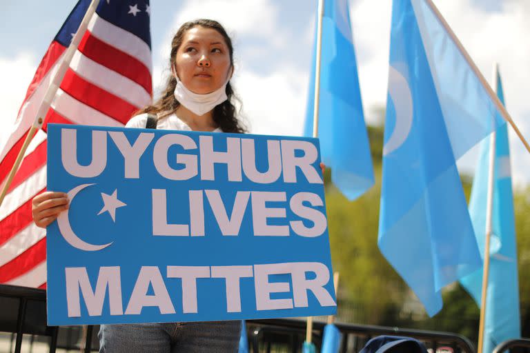 Una manifestación por los derechos de los uigures en Washington, en 2020