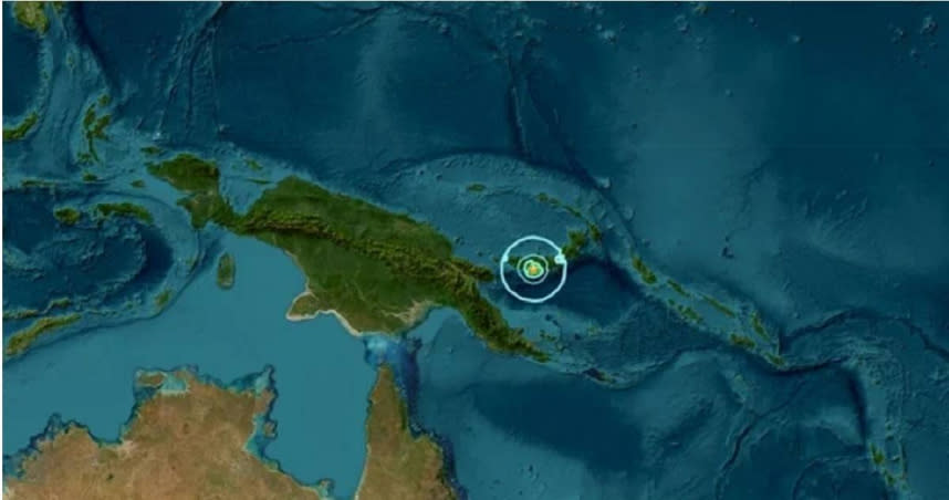 巴布亞紐幾內亞新不列顛（New Britain）地區發生規模6.5地震。（圖／翻攝自USGS）