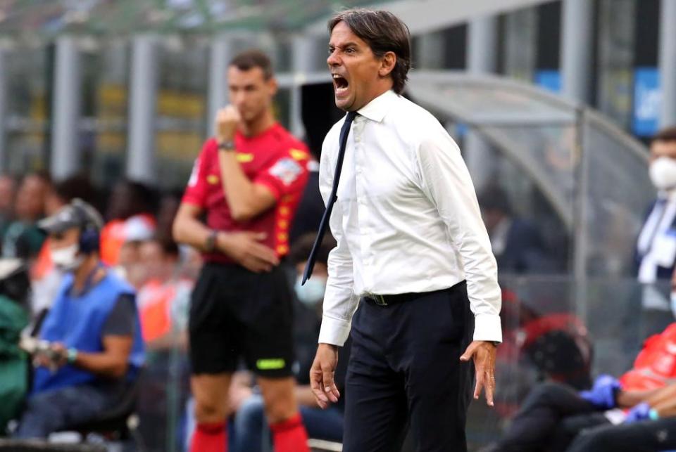 Simone Inzaghi during the game.