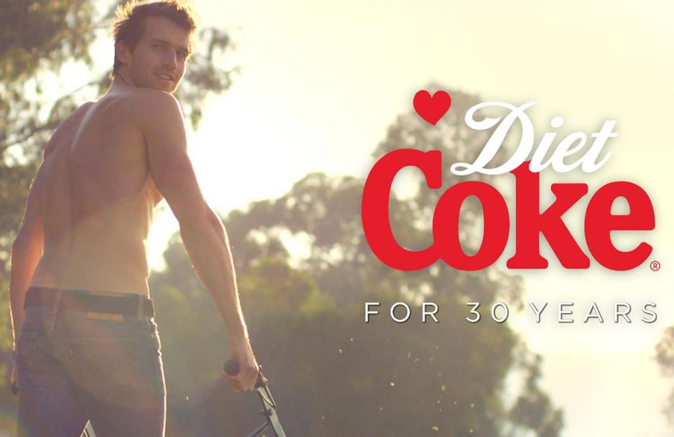 The model Andrew Cooper is ogled by a group of women in a 2013 British advert for Diet Coke (Coca-Cola/Shutterstock)