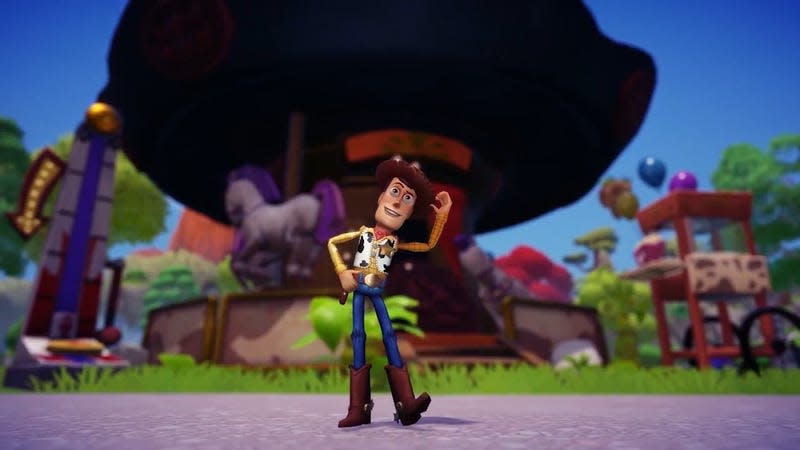 Woody tips his hat in the upcoming Disney Dreamlight Valley DLC that's dropping in Fall 2022, per D23.