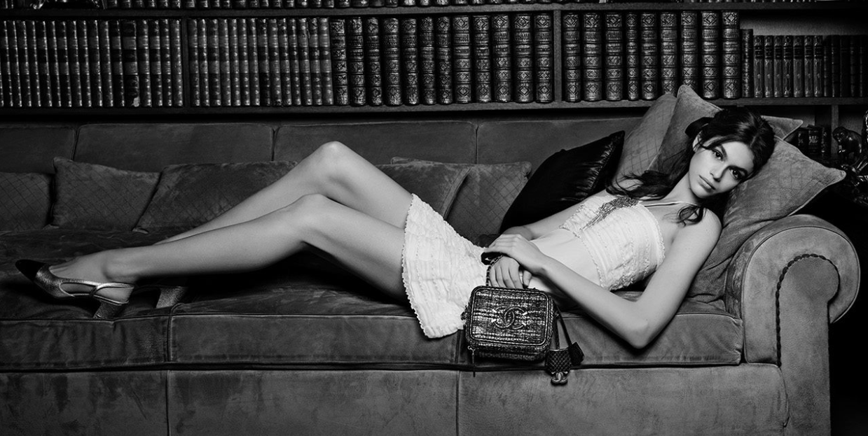 <em>Kaia Gerber poses for Chanel’s newest campaign.</em>