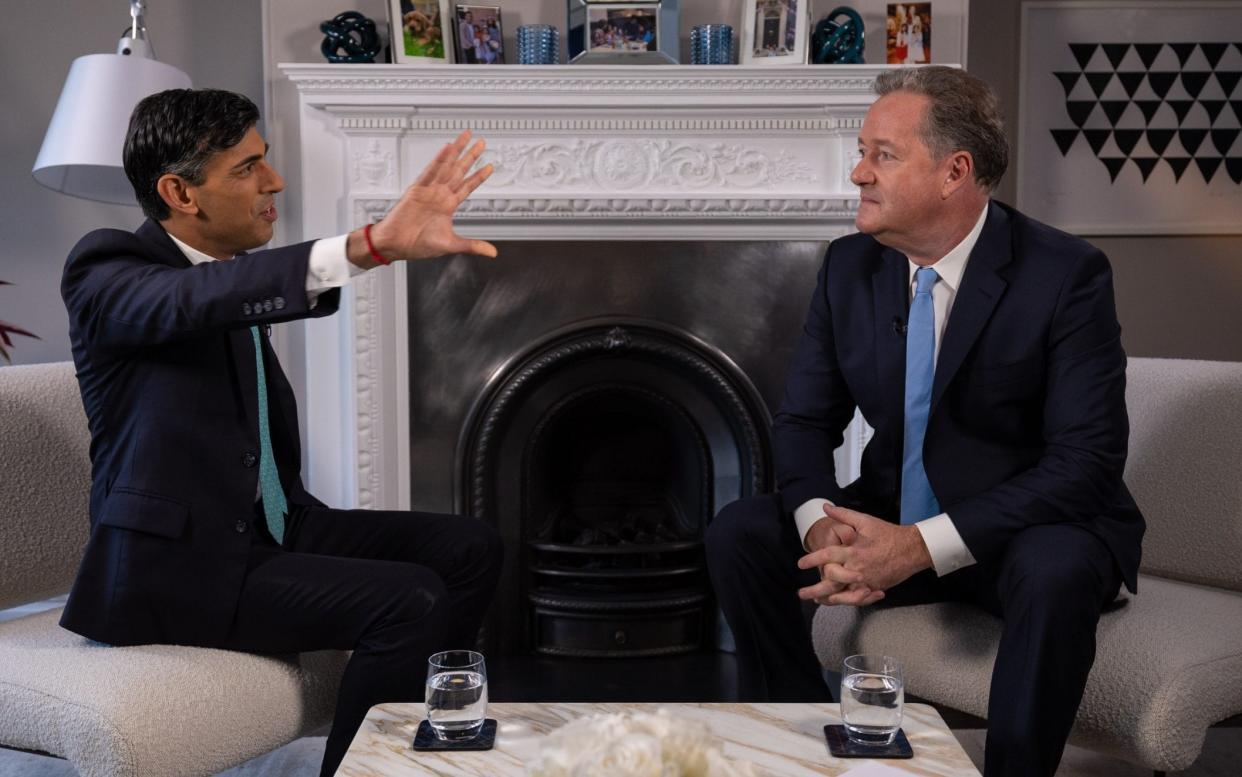 Rishi Sunak spoke to Piers Morgan in an interview to mark his 100th day in Number 10 - Simon Walker/No 10 Downing Street