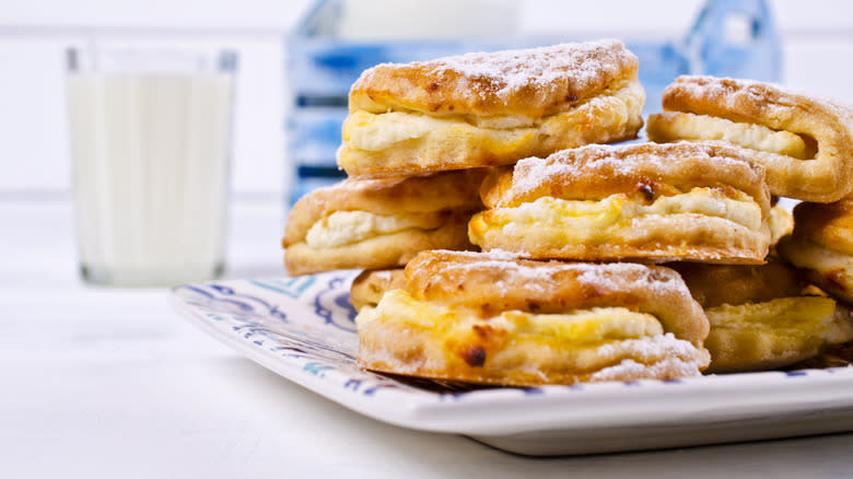 Platter of cheese-stuffed biscuits