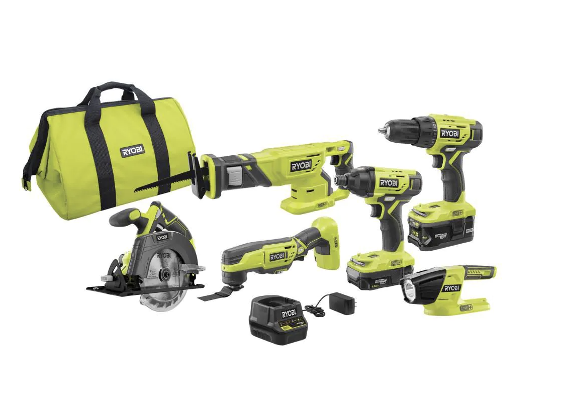 Ryobi One+ Cordless 6-Tool Combo Kit