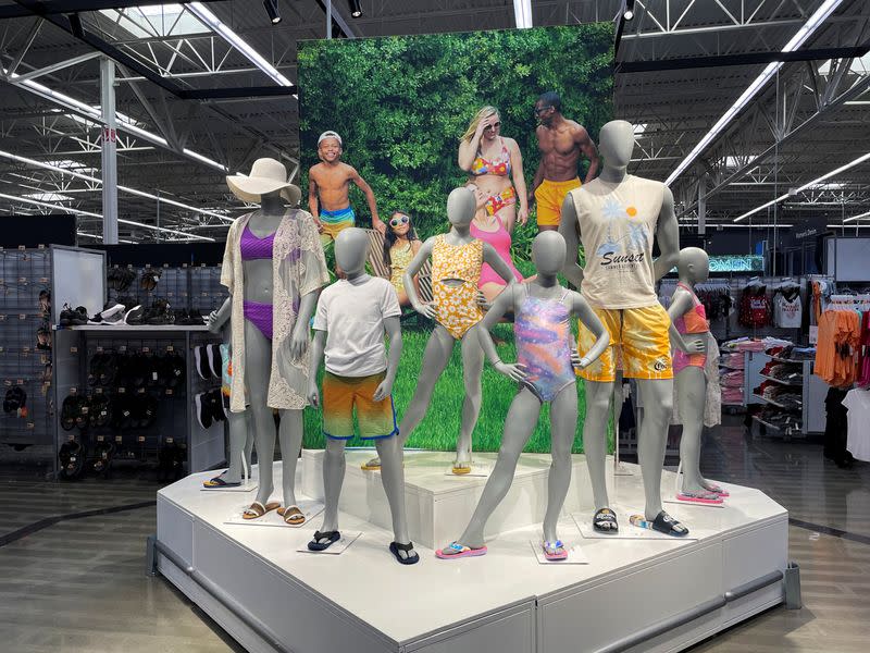 Mannequins are seen at a Walmart's newly remodeled store, in Teterboro