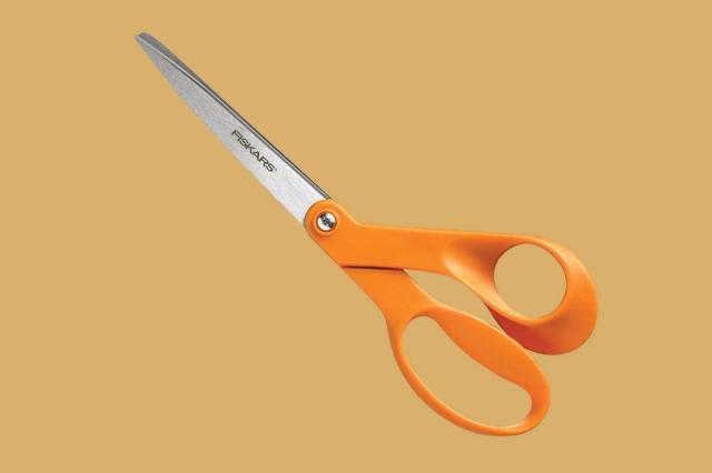  Fiskars Premier No. 5 Micro-Tip Orange-Handled Fabric Scissors  - Double Loop Handle - Sewing and Craft Scissors - Orange