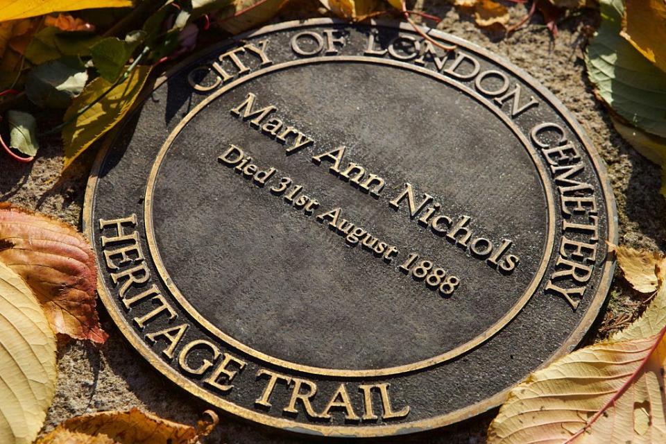 memorial marker of mary ann nichols who was a victim of jack the ripper at city of london cemetery