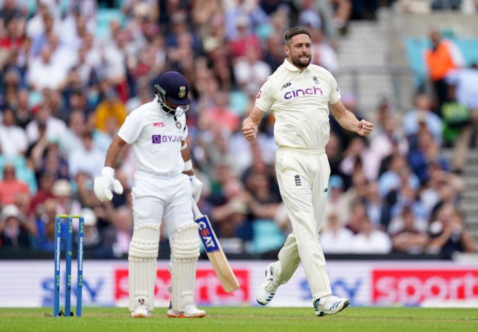 Chris Woakes celebrates a wicket (Adam Davy/PA) (PA Wire)