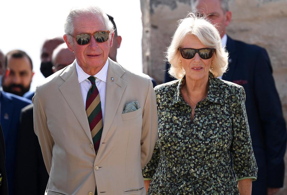 Prince Charles and Camilla Duchess of Cornwall walking tour of Umm Qais