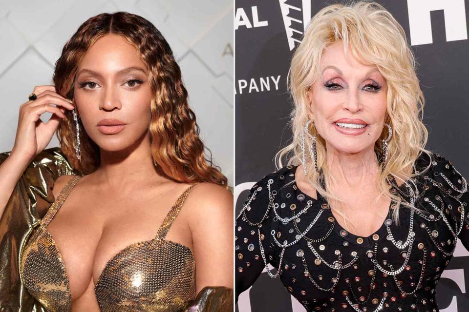 <p>Mason Poole/Parkwood Media/Getty, Frazer Harrison/WireImage</p> Beyoncé and Dolly Parton