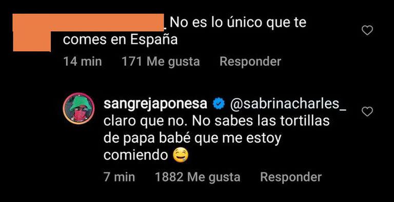 La respuesta de La China a una seguidora (Foto: Captura Instagram/@sangrejaponesa)