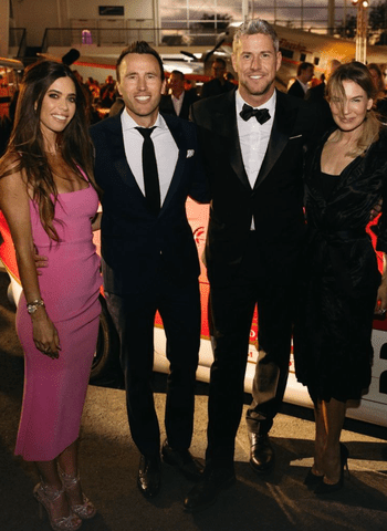 Ant Anstead and Renée Zellweger (R) pictured with guests Lydia and Doug McLaughlin