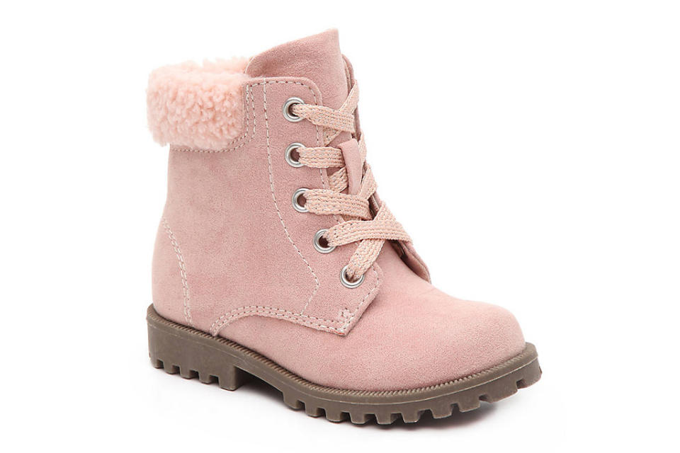 olive & eddie, kids combat boots, pink