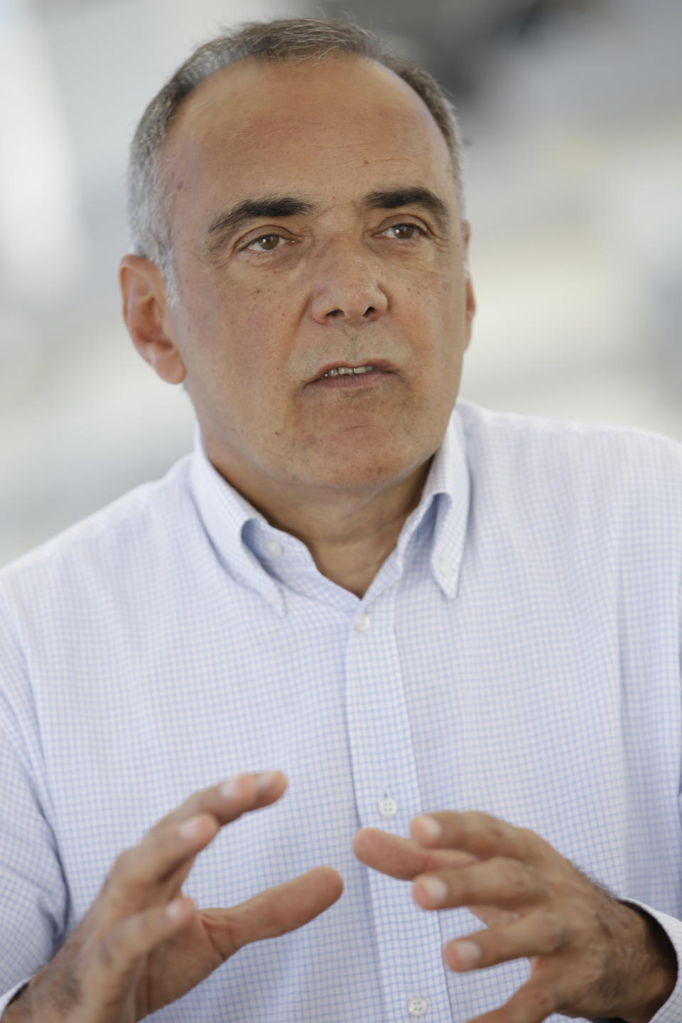 Alberto Barbera, artistic director of the 69th edition of the Venice Film Festival, poses prior to an interview with The Associated Press, at the Venice Lido, Italy, Tuesday, Aug. 28, 2012. The festival will start on Aug. 29 through Sept. 8. (AP Photo/Andrew Medichini)