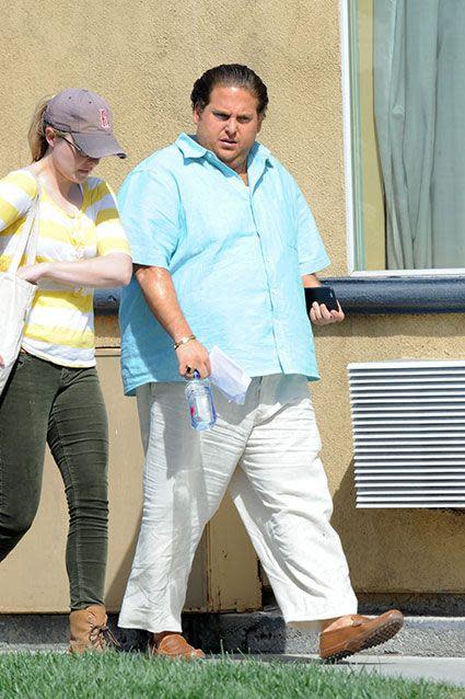 Jonah Hill Displays Shocking Weight Gain on the Set of 'Arms and the Dudes'