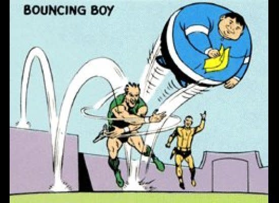 Bouncing Boy made his comic book debut in 1961 after young Chuck Taine accidentally drank an experimental super-plastic formula he mistook for soda pop. He then gained the ability to inflate his body like a ball and bounce around without injury. (Via <a href="http://www.weirdworm.com/10-weird-superheroes-you-might-not-have-heard-about/" target="_hplink">Weird Worm</a>)