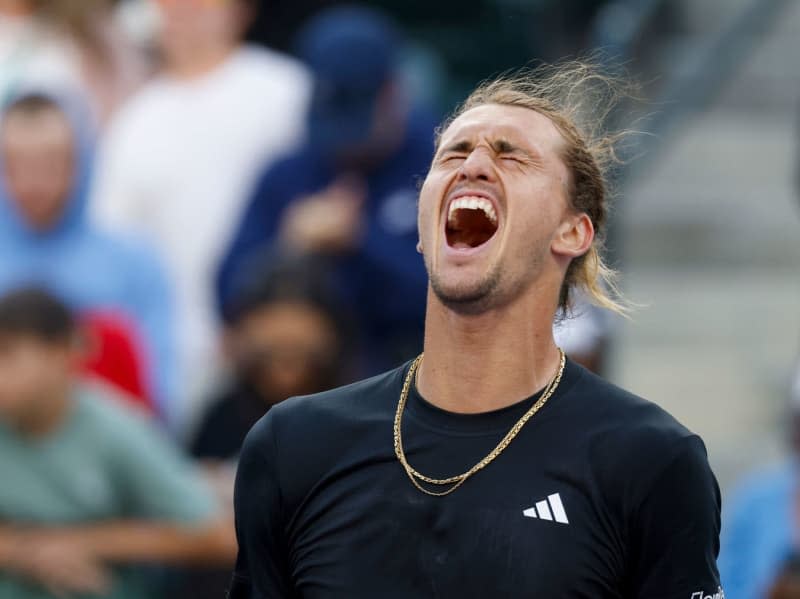 German tennis player Alexander Zverev celebrates his victory against Australia's Alex de Minaur after their men's Singles Round of 16 tennis match at the of the BNP Paribas Open at Indian Wells Tennis Garden. Charles Baus/CSM via ZUMA Press Wire/dpa