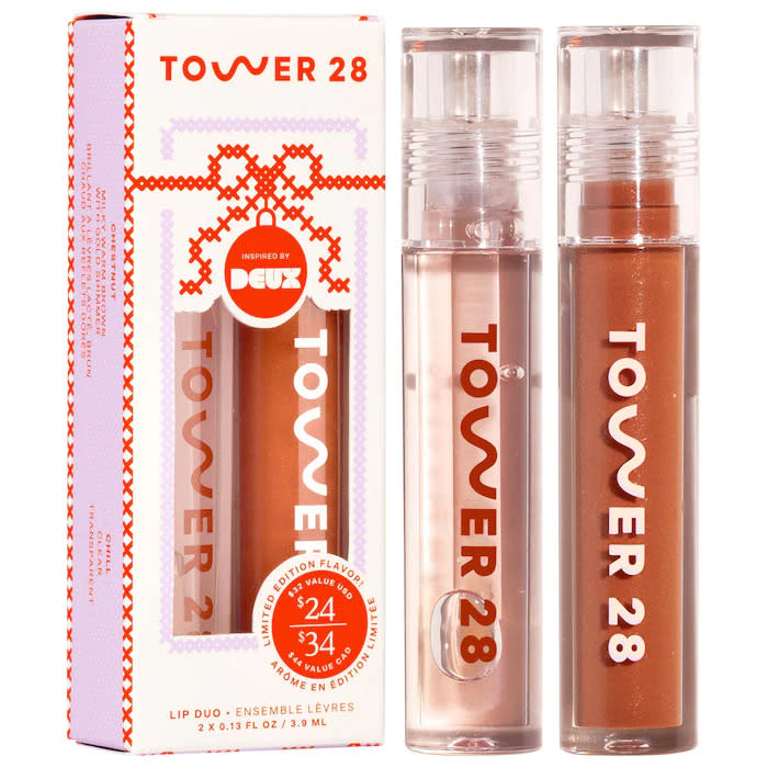 Tower 28 Beauty Lip Drip Cookie Butter Lip Gloss Set. Image via Sephora.