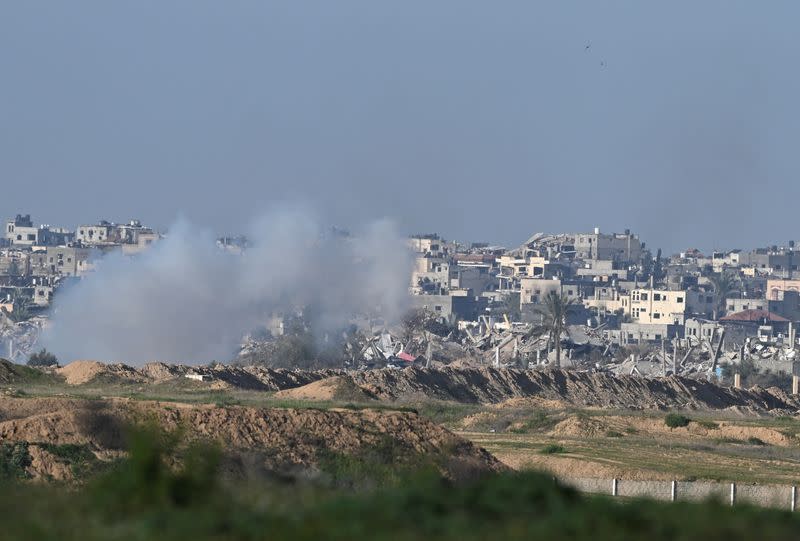 Smoke rises in central Gaza