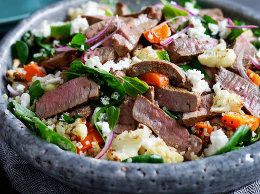 Lamb Salad With Cauliflower, Carrot And Quiona