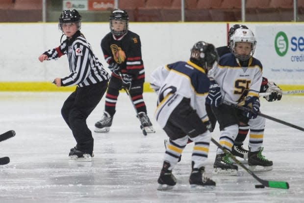 According to Hockey Eastern Ontario, one in three referees quit after their first year-and-a-half. Approximately half quit after their second year. Most reported abuse as the reason for leaving. (Justin Parson/St. Albert Gazette - image credit)