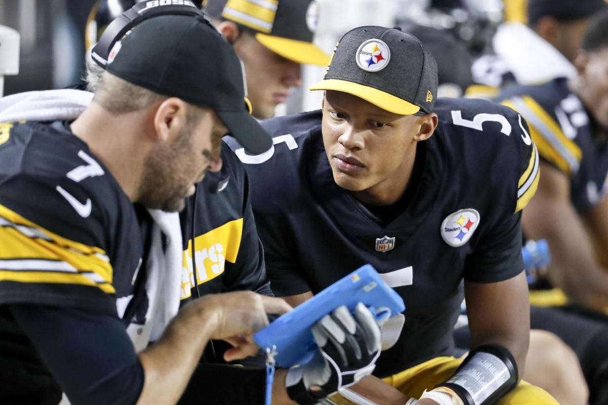 Joshua Dobbs of the Pittsburgh Steelers in action against the New