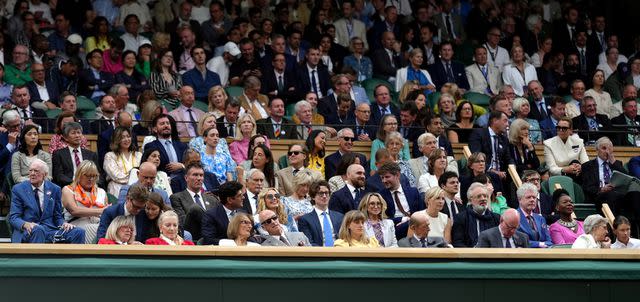 <p>John Walton/PA Images via Getty</p> A shot of the Royal Box at Wimbledon on July 14, 2023.