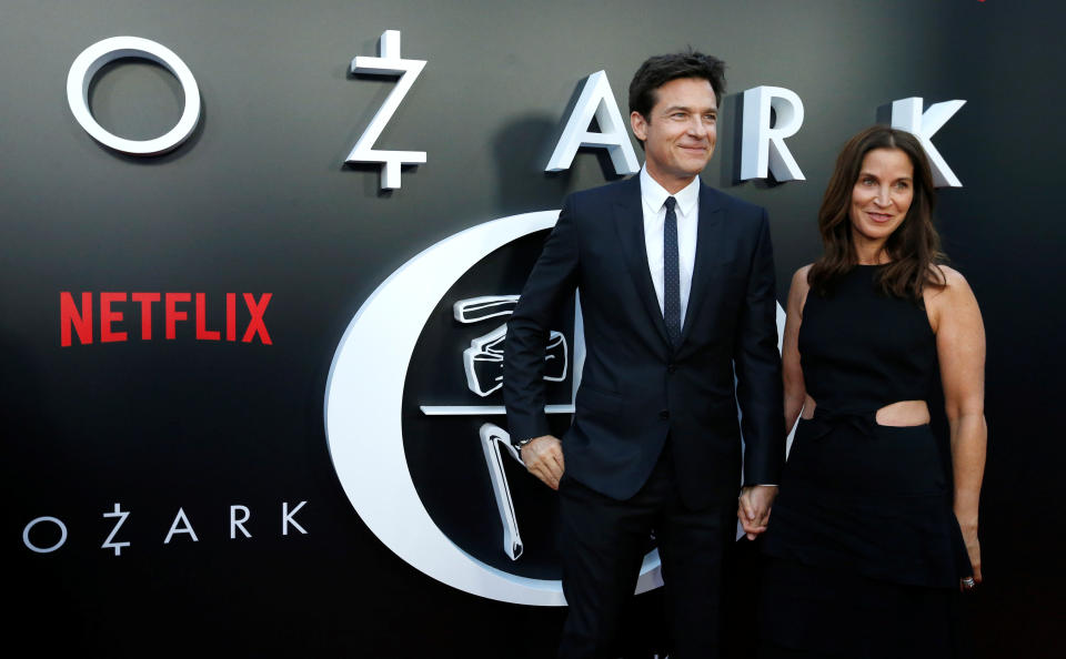 Cast member Jason Bateman and his wife Amanda Anka pose at a premiere for the season 2 of the television series “Ozark” in Los Angeles, California, U.S., August 23, 2018. REUTERS/Mario Anzuoni