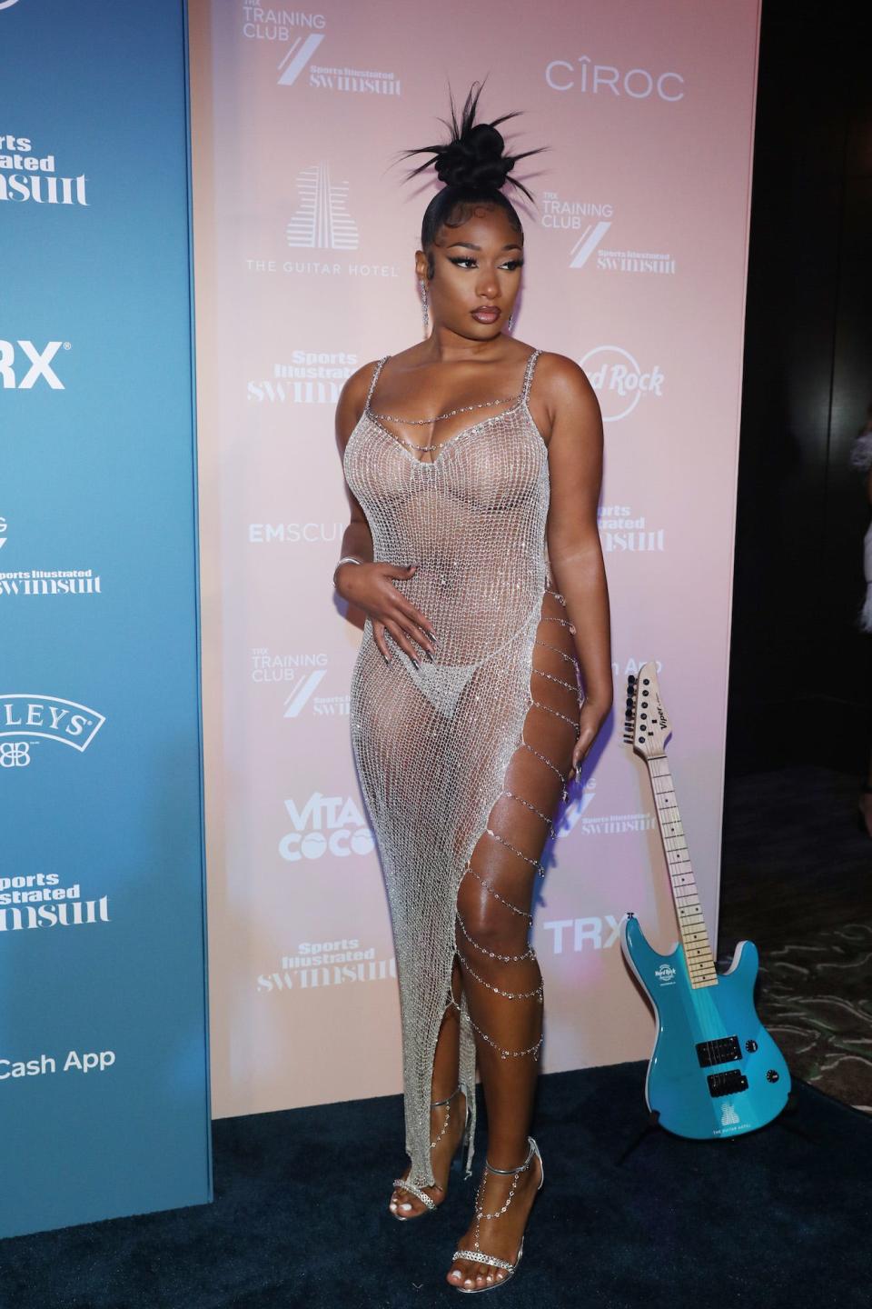 Megan Thee Stallion at the 2021 Sports Illustrated Swimsuit Issue cover reveal party