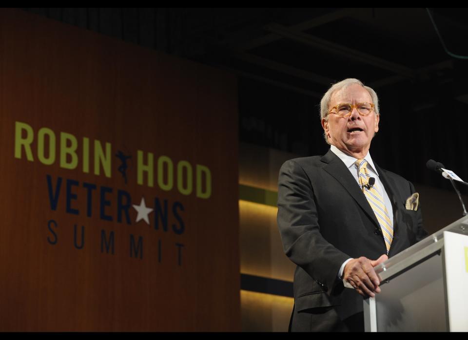 NEW YORK, NY - MAY 07:  Television Journalist Tom Brokaw speaks at the Robin Hood Veterans Summit at Intrepid Sea-Air-Space Museum on May 7, 2012 in New York City.  (Photo by Craig Barritt/Getty Images for The Robin Hood Foundation)