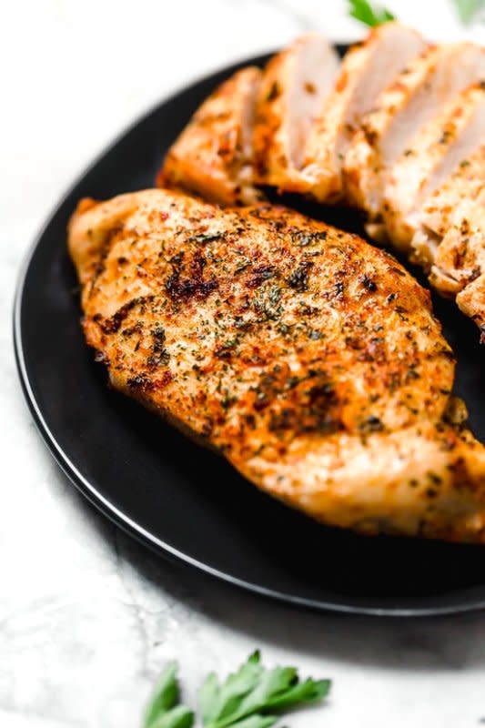 <p>This foolproof recipe for making boneless air fryer chicken breast that’s perfectly juicy every time!</p><p><strong>Get the recipe: <a href="https://www.skinnytaste.com/air-fryer-chicken-breast/" rel="nofollow noopener" target="_blank" data-ylk="slk:Air Fryer Chicken Breast;elm:context_link;itc:0;sec:content-canvas" class="link rapid-noclick-resp">Air Fryer Chicken Breast</a></strong></p>