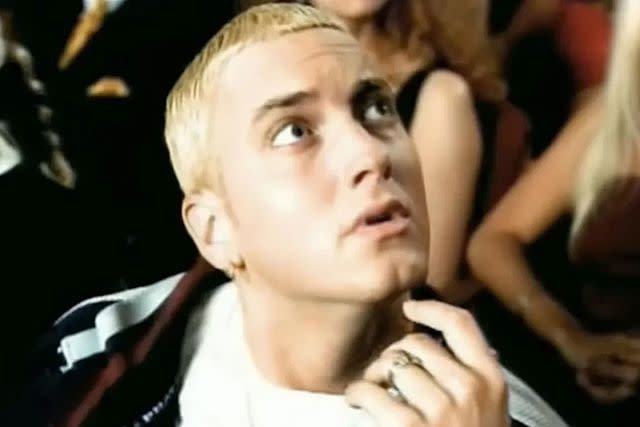 <p>Eminem</p> Eminem in "The Real Slim Shady" music video