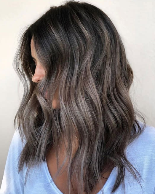 Subtle Ash Grey Balayage