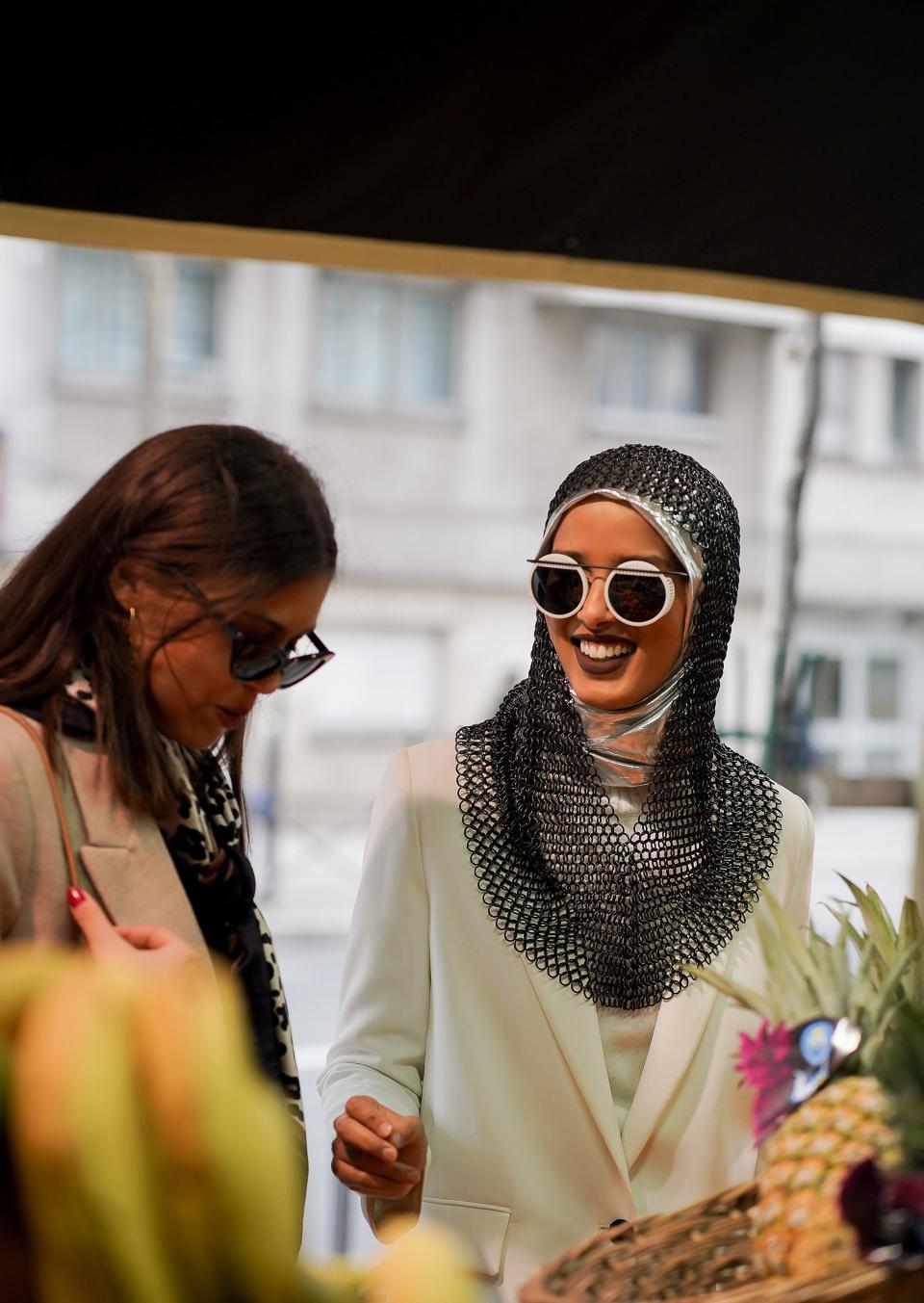 Here I am just casually laughing at my own dry jokes while my French friend Shymene just wants to buy her fresh fruits in peace.