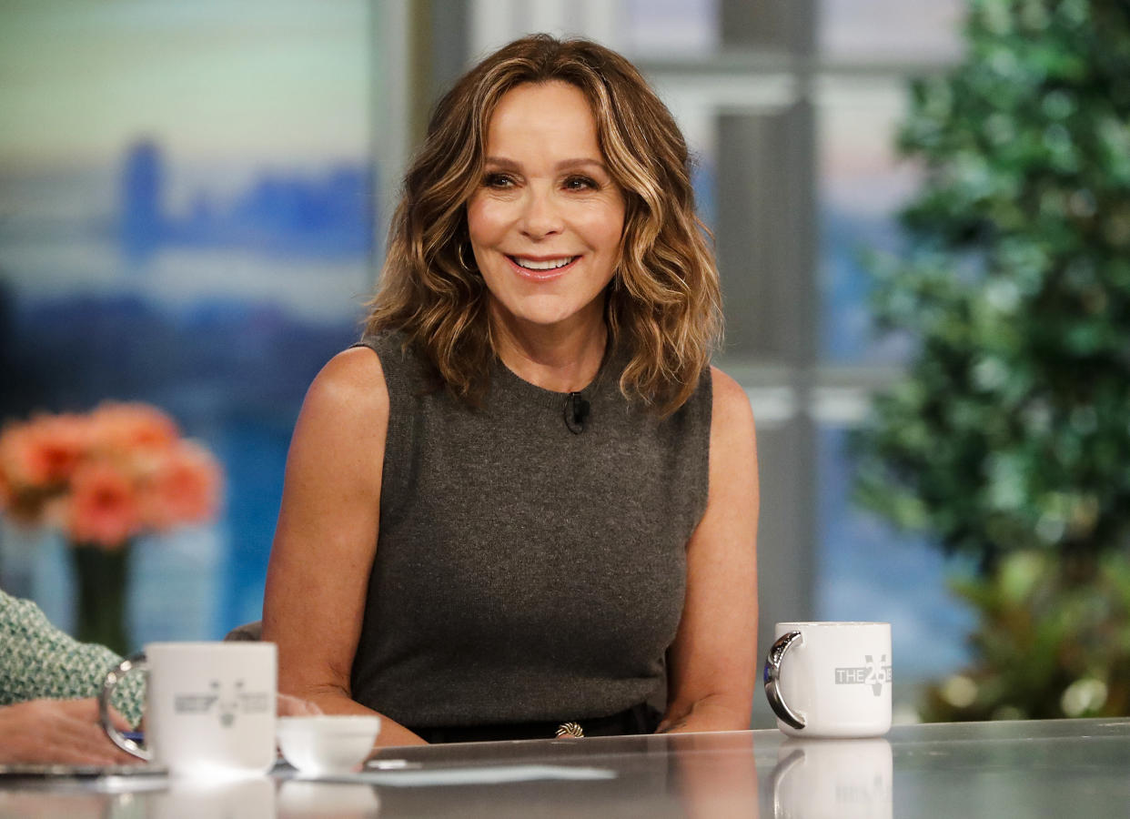 Image: Jennifer Grey on The View on May 3, 2021. (Lou Rocco / ABC via Getty Images)