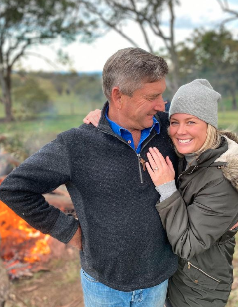 Samantha Armytage and Richard Lavender on their engagement day