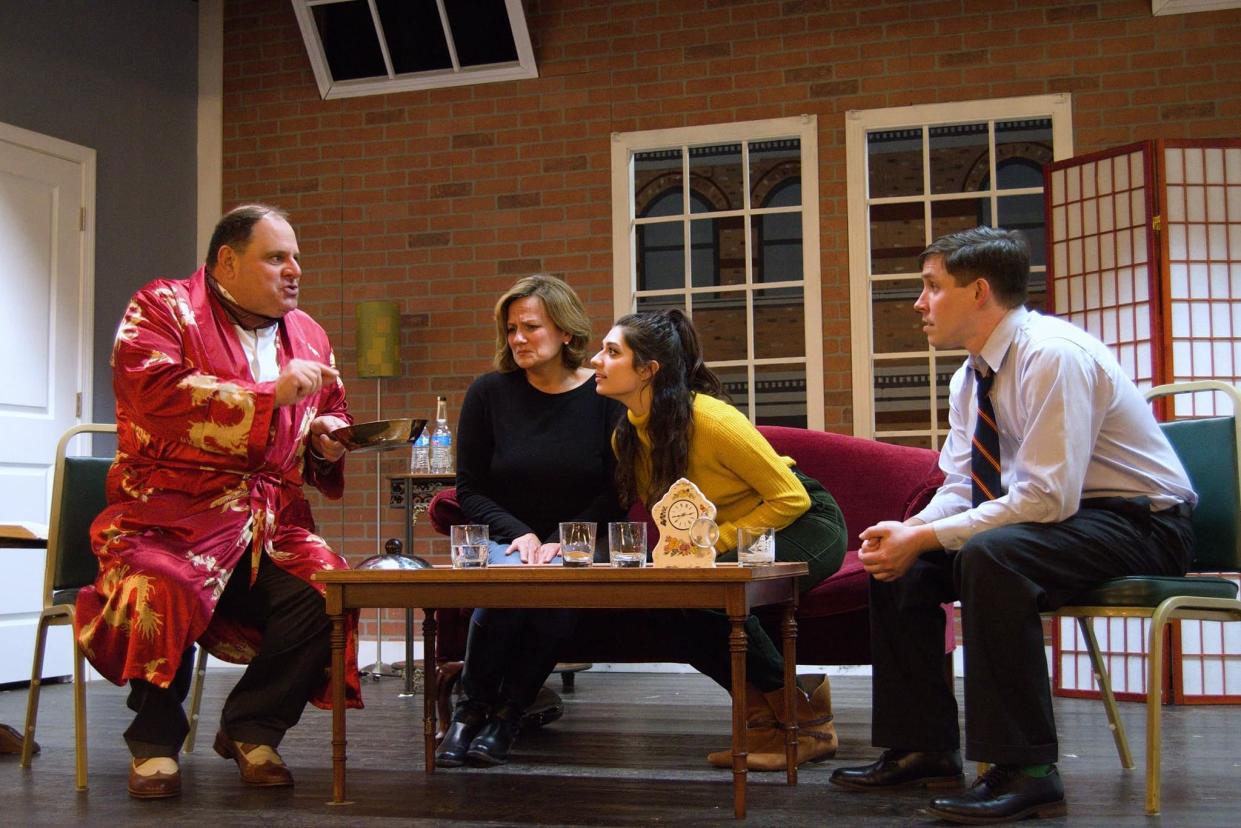 David Giagrando, Jen Serowick, Eva Catanzariti, Chris Cartier in a scene from North River Theater's presentation of "Barefoot in the Park."