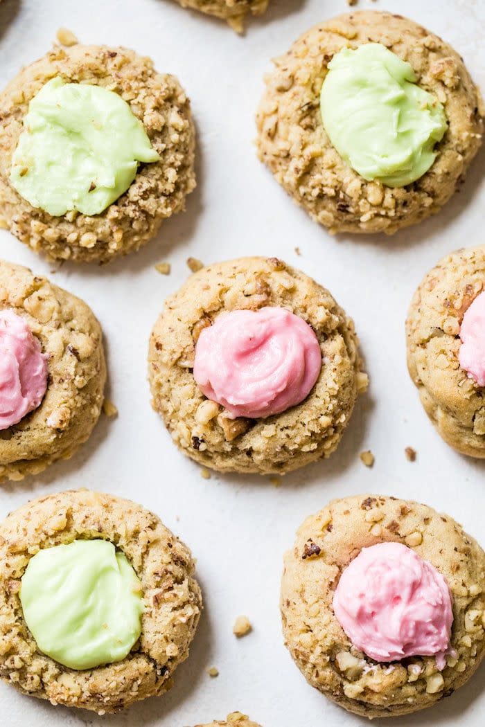 Buttercream Walnut Thumbprint Cookies