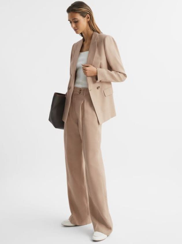 Reiss neutral coloured suit